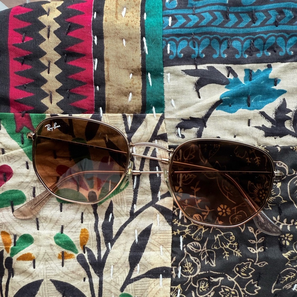 Ray-Ban Brown Lens Gold Frame Sunglasses